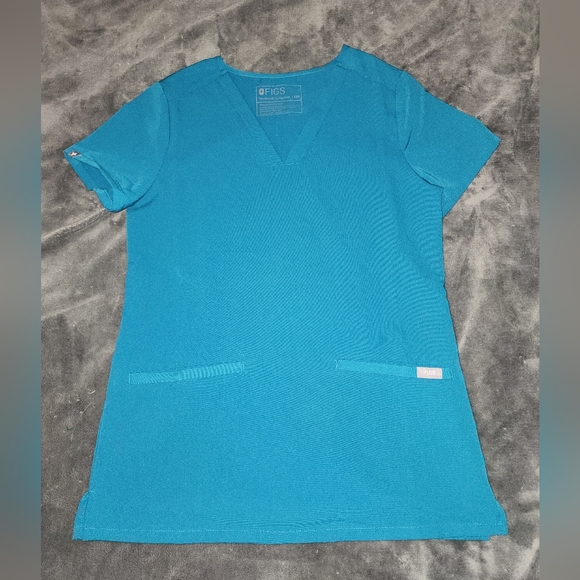Figs Tops - Figs XXS Pacific Blue Casma scrub top